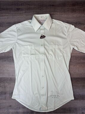 Vintage Sears Perma-Prest Short Sleeve Classic Button-Up Knit Shirt in Mint 15